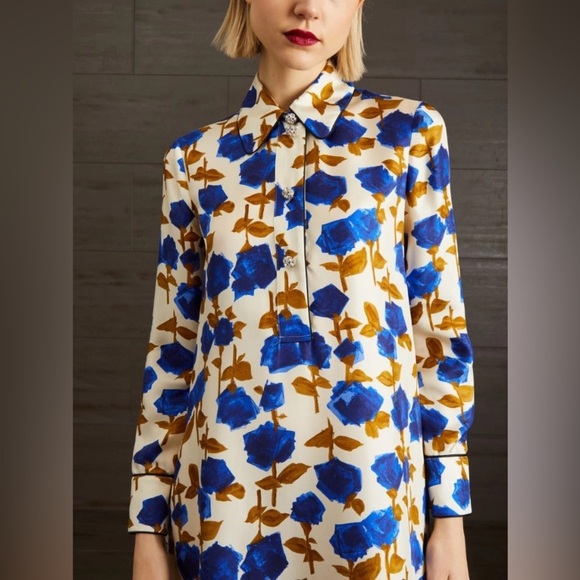 NWOT Max Mara Studio Label-cut 100% Silk Straight-line Dress Sz: US4 Spring - Picture 4 of 16